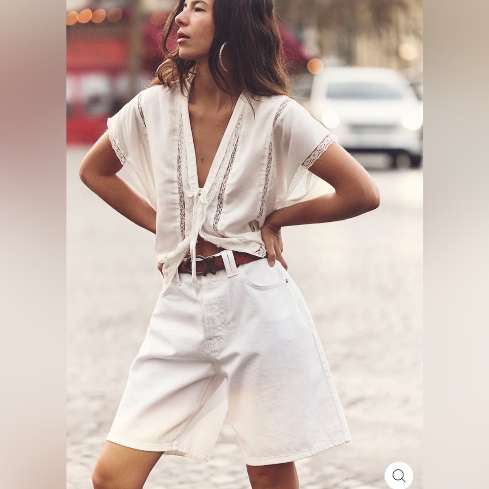 FREE PEOPLE | White Denim Shorts